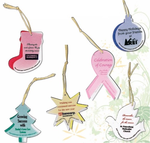 Personalized Seed Paper Christmas Ornament Shapes
