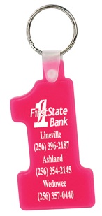 Wholesale Number One Soft Plastic Key Fobs